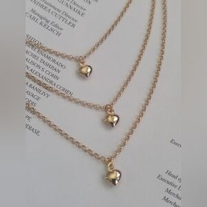 K18 Gold Heart Pendant Layered Necklace - Kids Jewelry